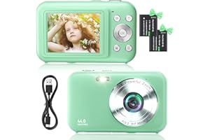 YLSHGXFC Digital Camera, FHD 1080P 44MP Digital Cameras Compact, 2.5" LCD Rechargeable Mini Cameras Vlogging Camera with 16X Digital Zoom for Kids, Adult, Teenagers, Girls, Boys（Green）