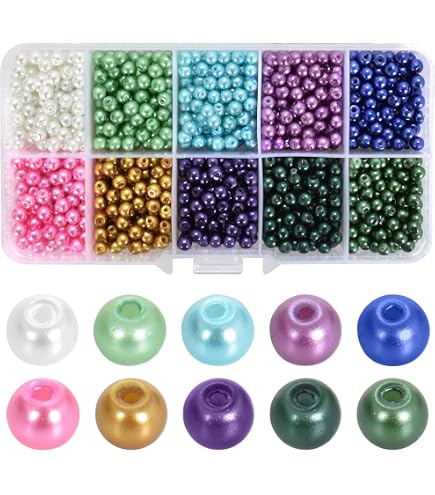2000 Perline Blu Reale Da 4 Mm, Foro 1,5 Mm, In ABS Lucido, Per Braccialetti E Collane Fai Da Te, Forniture Artigianali