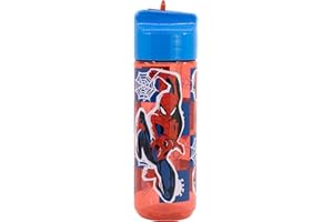 STOR Marvel Spiderman Oryginalna butelka dla dzieci 540 ml w Ecozen, z odkręcaną nasadką i składaną dziobką