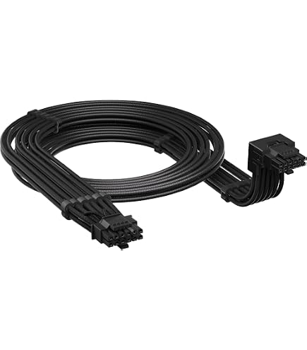 LINKUP - AVA 30cm Câble d'Extension PSU w/Manchon | Conception Personnalisable l'Alimentation GPU | Tressés w/Kit Peignes pour Câbles | 1x24P (20 4) | 2x8P (4 4) CPU | 2x8P (6 2) GPU | 300mm - Orange