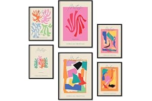 Nacnic Set of 6 posters Matisse Collect. Collection of posters in collage aesthetic for interior decoration. Sizes A3 and A4. Frameless.