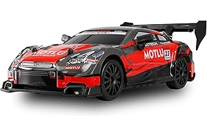 Amewi Drift Racing Car, RC radiocomandato, con illuminazione sottoscocca, 20 km/h, 4 WD 1:24 RTR rosso/nero con telecomando, batteria, cavo di ricarica, accessori
