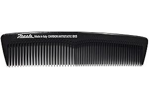 Jäneke Grzebień kieszonkowy 55813 Carbon grzebień ok. 14 cm (antystatyczny) kompaktowy uniwersalny grzebień do włosów grzebień do brody z drobnymi i szerokimi zębami (813)