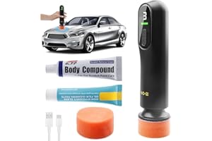 BEHOGAN Kit lucidatrice auto, lucidatrice per riparazione graffi auto, lucidatrice ricaricabile portatile senza fili per la cura dell'auto e lucidatura, lucidatrice per graffi auto e parabrezza