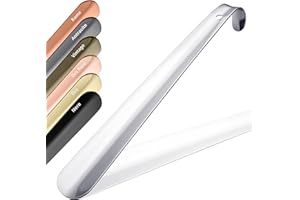 JK Trade Calzascarpe in acciaio inox 29cm STABILE | Calzascarpe in acciaio inox per sedersi | Facile e veloce sulla schiena | Lunghezza e larghezza ottimizzate | Calzascarpe | Business | Appendibile