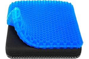 HSSGGV Cuscino Sedia in Gel, Cuscino In Gel, Cuscino per Sedia Ufficio per Ridurre la Pressione Su Fianchi, Coccige e Gambe, Cuscini per Sedie Traspiranti per Auto / Ufficio / Casa / Sedia a Rotelle(blu)