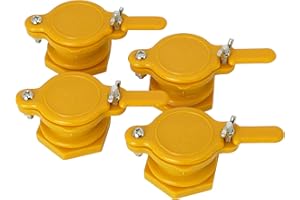 Tolegano Honig Abfüllhahn 4 Stück, Quetschhahn, gelb, Plastik, Honigeimer, lebensmittelecht, Bienen, Honig, Honigernte, Schleudern, Beekeeping, Honiggläser, Abfüllkübel