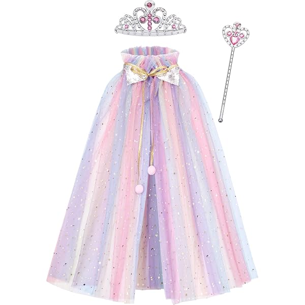 Cape De Princesse Colorée En Tulle à Paillettes - Pour Déguisement, Halloween, Anniversaire