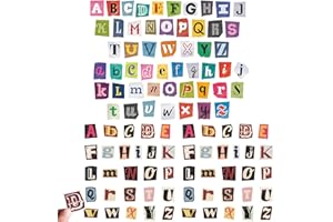 YSUY 104pcs Retro Stickers - Self Adhesive Alphabet Letter Stickers for Scrapbooking & Stamping Supplies, Mini Stickers for Travel Scrapbook, DIY Initial Letters, Cool Stickers for Journals