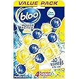 Bloo Solid Toilet Rim Block Power Active Lemon | 4 in 1 Toilet Cleaners with Anti-Limescale, Cleaning Foam, Dirt Protection and Extra Freshness | Trio Value Pack 3x50g Toilet Block