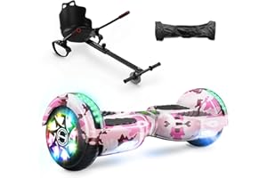 Hoverboards for Kids, iHoverboard H4 6.5" Self Balancing Hoverboards, Hoverboards and Go-Kart Bundle, Smart Hoverboards with Bluetooth Speaker, Flash LED Lights, Dual Motor, Gift for Boys and Girls