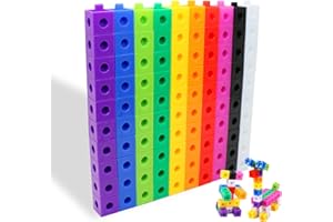 NICEIN® Blocs de Construction de Cube - 100 Mathématique Blocs Construction et 1 Sac de Rangement,Bloc Construction Enfant,Matériel sûr, Adapté aux Enfants de Plus de Trois Ans