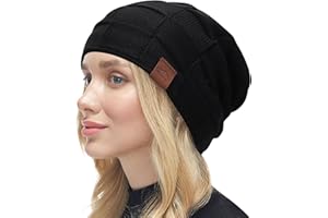 Runmeihe Gorro de invierno para mujer, de punto de forro polar, cálido, gorro de esquí y gorras