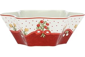 THUN TEDDY FRIENDS Thun - Ciotola Sweet Christmas a Forma di Stella - Porcellana - Linea Sweet Christmas - Living, Arredare la Casa - 500 ml; 15,5x19x8 cm h