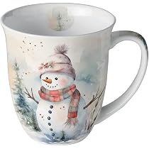 Ambiente Tazza Natale Fine Bone China 0,4 L | Pettirosso E Rametti Invernali | Regalo Con Confezione In Cartone