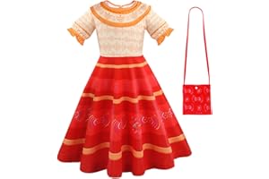 M MUNCASO Girls Mirabel Dress, Encanto Costume Princess Isabela Madrigal Cosplay Costume for Princess Costumes Girl Dress Up