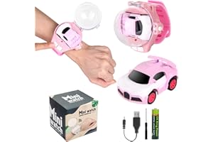 TOMATONG Neue Mini Fernbedienung Auto Uhr Spielzeug für Kinder Easter,2.4 GHz Abnehmbare Rennwagen Armbanduhr Spielzeug mit USB Aufladung,Weihnachten Neujahr Cute Remote Control Watch Geschenk Toy,Rosa
