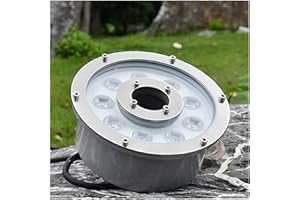 THEGA LED Pool Underwater Light, Submersible LED Ring Fountain Lamp, IP68 Waterproof Stainless Steel Landscape Lights, 12V Low Voltage Middle Hole LED Pond Lights, for Aquarium, Garde(Warm White,9W(12V))