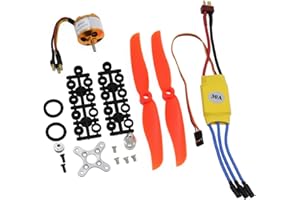 KEESIN Motore Brushless RC 2200KV, 2212-6 + con Set ESC Brushless 30A, Kit Accessori Elica 6035 per Elicottero Quadricottero aereo RC