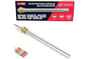 FIATLUX Bougie poêle à Granulé MCZ / Superior / Piazzetta / Jolly Mec / RED / Interstoves / Invicta / Freepoint / SKIA / Kausiflam (140/150mm - 280W - filetage 3/8'), (FL-0002)