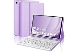 OCCTINGKIND Coque Clavier pour Samsung Galaxy Tab A9 Plus/A9+ 11 Pouces, AZERTY Français Housse Clavier Bluetooth Magnétique Détachable avec Porte Crayon pour Samsung Galaxy Tab A9 Plus 11" 2023, Violet Clair