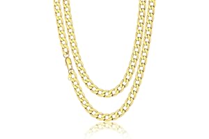 Suplight Mens Necklace Stainless Steel Chains, Silver/Gold/Black Plated Punk Miami Curb Link Chains, 4MM/6MM/9MM Cuban/Square Box/Figaro Necklace Jewellery Gifts for Men 18" 20" 22" 24" 26" 28" 30"