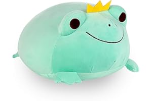 JUNERAIN Super Soft Frog Plush Stuffed Animal, Cute Frog Squishy Hugging Pillow, Adorable Frog Plushie Toy Gift for Kids Toddlers Children Girls Boys Baby, Cuddly Plush Frog Decoration, 35cm