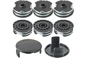 EPLZON Bobinas de hilo de repuesto Desbrozadora, para recortadora LIDL Parkside, compatible con PRT 550 A1, A3; PRTA 20-Li A1, B2, C3 bobina de repuesto(6 Bobinas de Repuesto + 2 Tapas de Bobina)