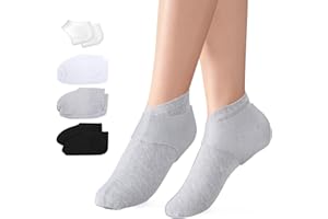 Segbeauty Calzini Idratanti Cosmetici, 3 Paia Calzini Idratanti e 1 Paia Silicone Heel Protector Bianco, Traspirante e Riutilizzabile, per Piedi Secchi Screpolati