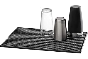 Buddy´s Bar - Alfombrilla para bar, 45 x 31 cm, altura: 1 cm, alfombrilla de goteo, alfombrilla para secar platos, secado rápido de vasos, alfombrilla de plástico, color negro