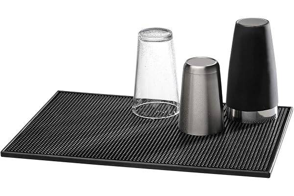 Buddy´s Bar – barmatta, 45 x 31 cm, H: 1 cm, droppmatta, torr matta för porslin, snabb torkning av glas, plastmatta