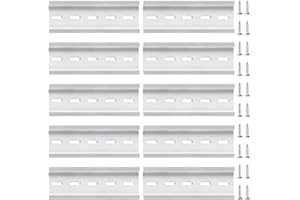 VooGenzek 10 PCS DIN Rail, DIN Mounting Rail C45 Aluminum, with 20 PCS Screws, for DIN Rail Terminal Series and Contactor, 35 * 100 mm