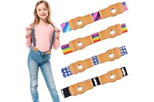 Zeuwets Kinder Gürtel, 4 Stück Ohne Schnalle Elastischer Gürtel für Jungen Mädchen, Verstellbare Stretch Gürtel, Schnallenfreier Kindergürtel, Unsichtbare Stretchgürtel Belts für Jeans Hosen Kleid