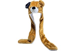 JK Home Déguisement Enfant Adulte Bonnet Animal Peluche 3 en 1 Chapeau d'hiver Echarpe Gants