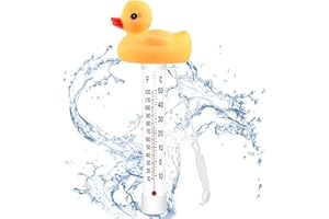 CHIVENIDO Pool Thermometer - Wasserthermometer Baby Poolthermometer Schwimmende Thermometer mit Schnur, Schwimmbecken Thermometer für Pool, Badewanne,Aquarien & Fischteiche, Schwimmbad und Teich (Ente)