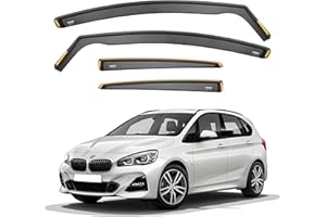 ISPEED Wind Deflectors for BMW 2 SERIES ACTIVE TOURER MK1 2014-2021 5 Door MPV 4pc Set - Keep Your Car Ventilated In Rain - Reduce Wind Turbulence - Tinted In-Channel Type