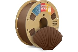 OVERTURE Mate PLA Filamento de 1,75 mm, Rollo PLA Mate 1kg Bobina de Cartón (2.2lbs), Precisión Dimensional +/- 0.02 mm(Chocolate Mate)