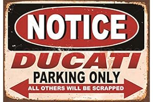 CHINLY Ducati Póster de Pared Metal Creativo Placa Decorativa Cartel de Chapa Placas Vintage Decoración Pared Arte para Carretera Bar Café Tienda