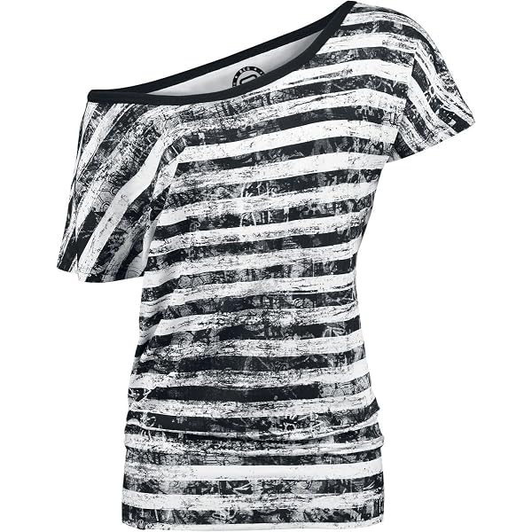 RED by EMP Donna T-Shirt Nera Basic con Stampa di Stelle S