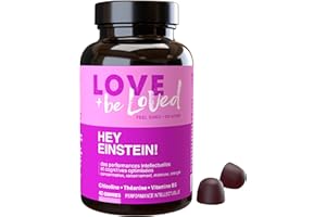 Gummies Performances Intellectuelles “Hey Einstein!” | 42 Gommes Vegan | Complément Alimentaire | Concentration | Mémoire | Raisonnement | Made in France | Love and be Loved