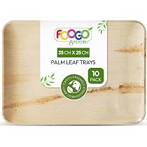 ECO Leaf - 10 Platos Desechables De Hoja De Palma (Grandes 56x30 Cm): Ecológicos, Resistentes Y Únicos Para Bodas Y Eventos