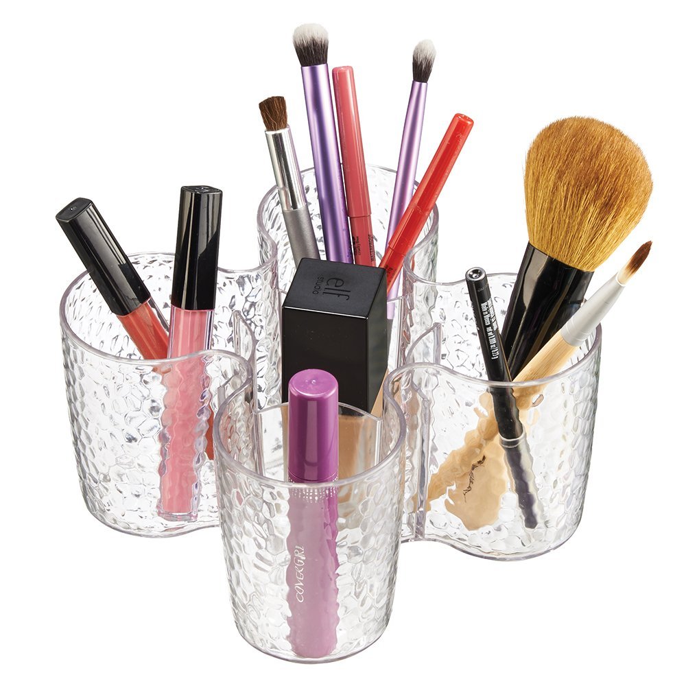 mDesign-Verre-Plastique-Pratique-pour-Accessoires-de-Maquillage-Organisateur-Maquillage-pour-Plus-de-visibilit-gobelet-Plastique-pour-Coiffeuse-et-Bord-dvier-Transparent