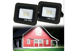 HBBURSTS Dusk To Dawn LED Security Light Outdoor, LED Parking Lot Light, 6500K IP66Waterproof, Super Bright Flood Light, For Garage,Yard,Exterior,Entryway Light(10w,2pack)