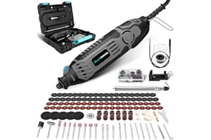 Bluemars 210W Powerful Rotary Multi Tool Sets,6 Variable Speed, 129pcs Accessories Included, Mini Grinder, Drill, Engraving, Cutting, Polishing