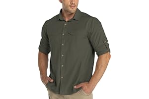 33,000ft Camicia funzionale da uomo, UPF50+, protezione UV, a maniche lunghe, traspirante, con bottoni, per attività all'aria aperta, per il tempo libero, per gli uomini