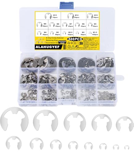 Kit De 520 Circlips Acier Inoxydable - 13 Tailles Assorties - Pour Auto, Engrenages, Machines