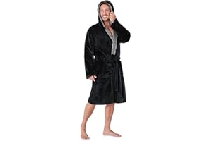 CityComfort Bademantel Herren Flauschig Fleece Morgenmantel Herren mit Kapuze