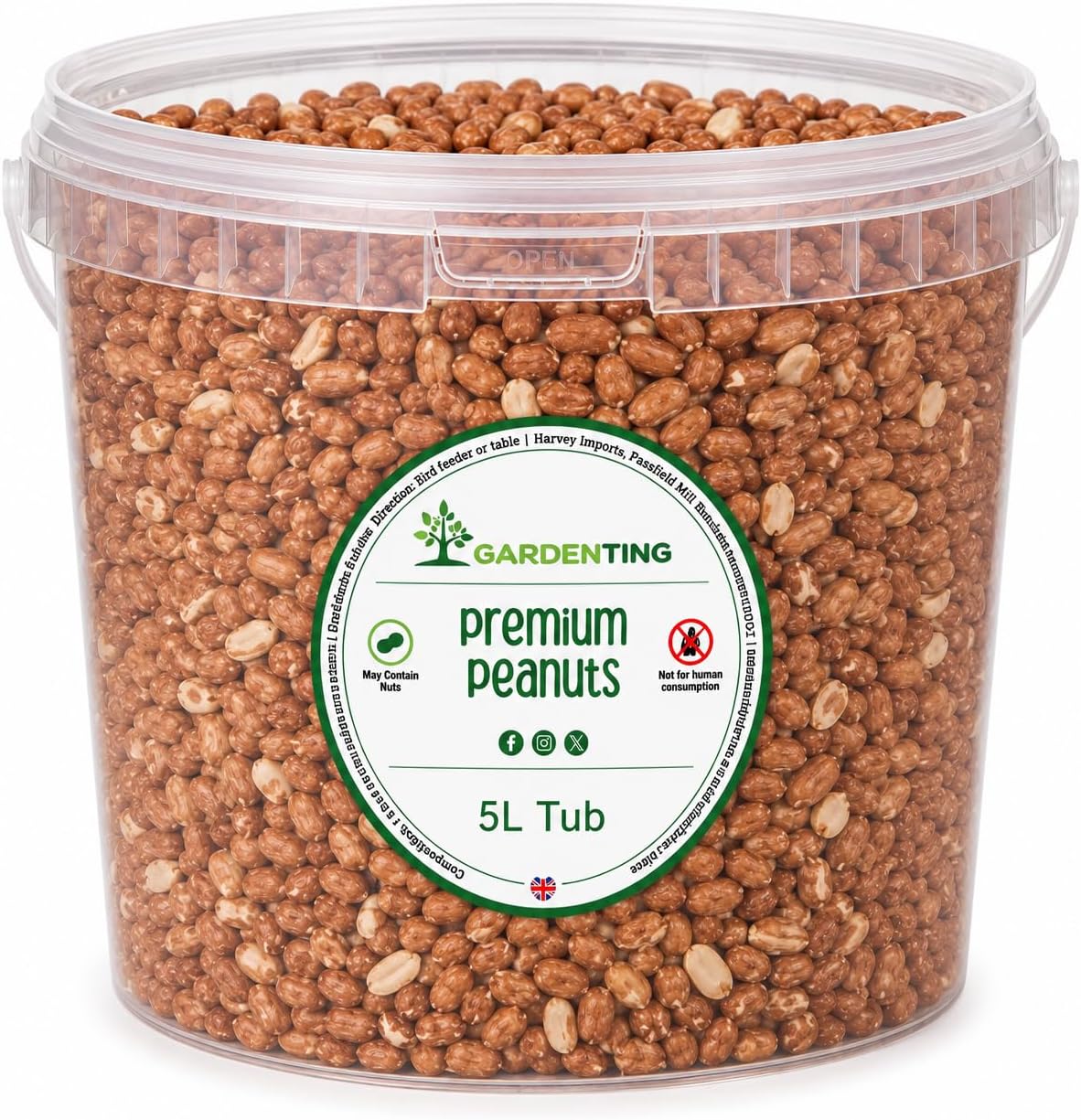 Garden Ting Peanuts Wild Bird Food Tub, 5 Litre