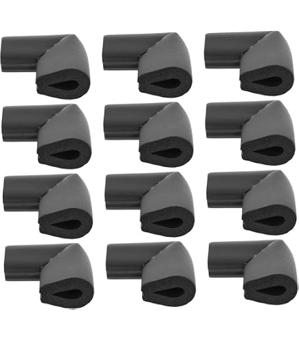 12 Protections D'angle Meuble En Mousse Noire - Autocollantes, Pour Coins De Table, Armoire - Sécurité Enfants, Anti-chocs