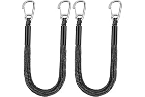 XUANNIAO Cime di ormeggio elastiche per barche con due ganci 316, 4 piedi si allungano fino a 1,8 m, confezione da 2 per attracco, linea di ormeggio, accessori per barche, corde di attracco, fascette PWC per